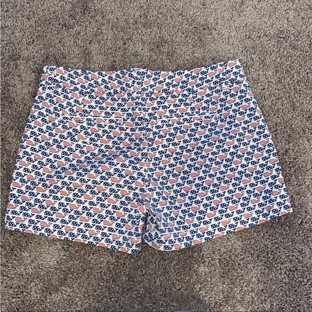 Vineyard Vines SZ 00 Women’s American Flag Whale Logo Shorts 4th Of July